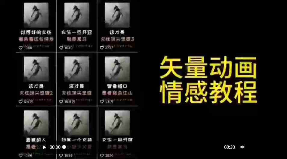 （9334期）矢量动画情感教程：高点赞涨粉，适合情感、思维、创业教育等赛道-源码网