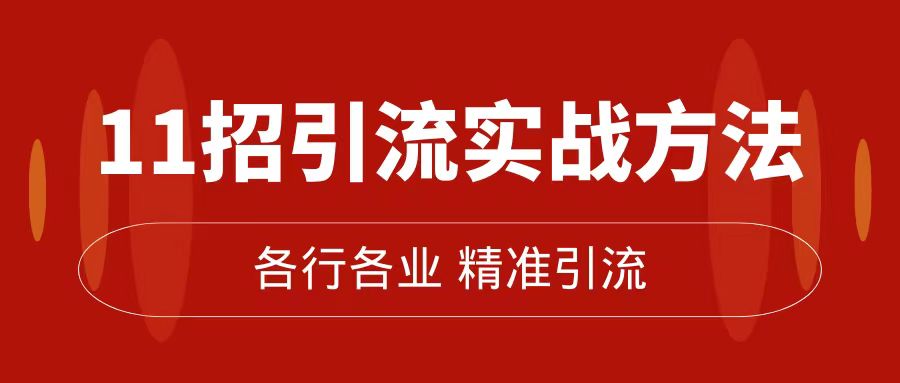 精准引流术：11招引流实战方法，让你私域流量加到爆（11节课完整版）-源码网